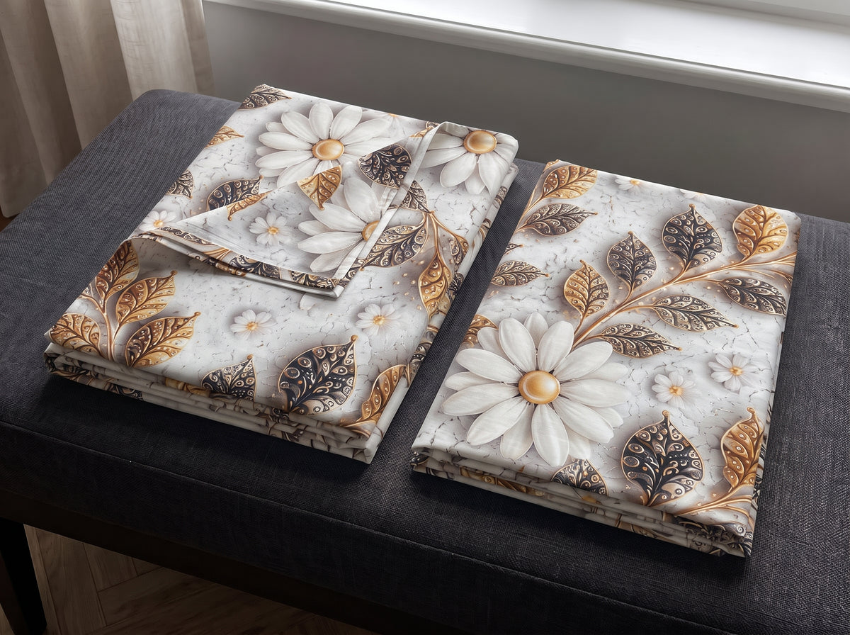 Luxury 3D Digital Print Bedsheet Set – 3PC 100% Cotton with 2 Pillow Covers