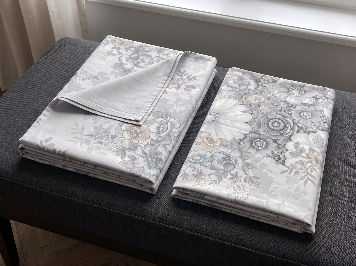3D Digital Print Luxury Bedsheet Set – 3PC 100% Cotton with 2 Pillow Covers