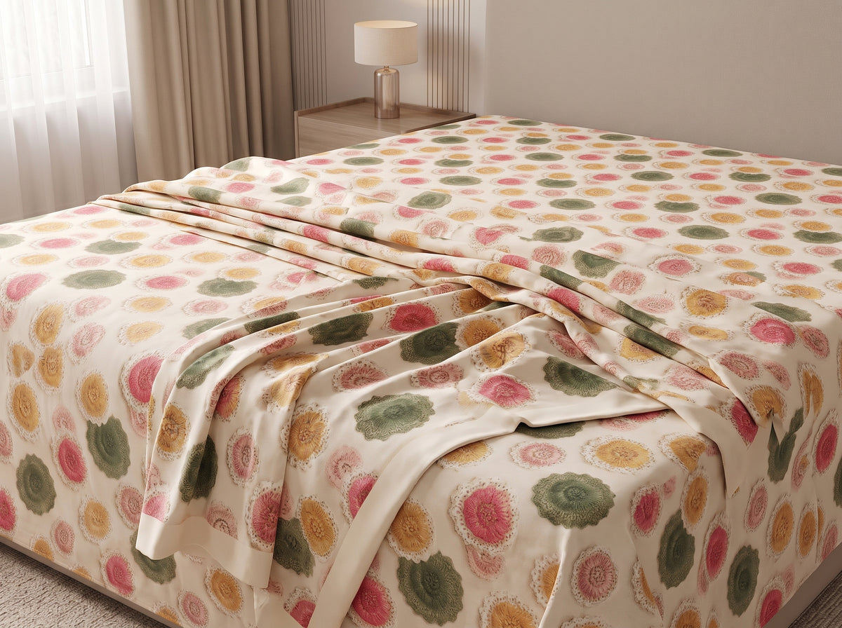 Elegant 3D Digital Print Bedsheet Set – 3PC 100% Cotton with 2 Pillow Covers