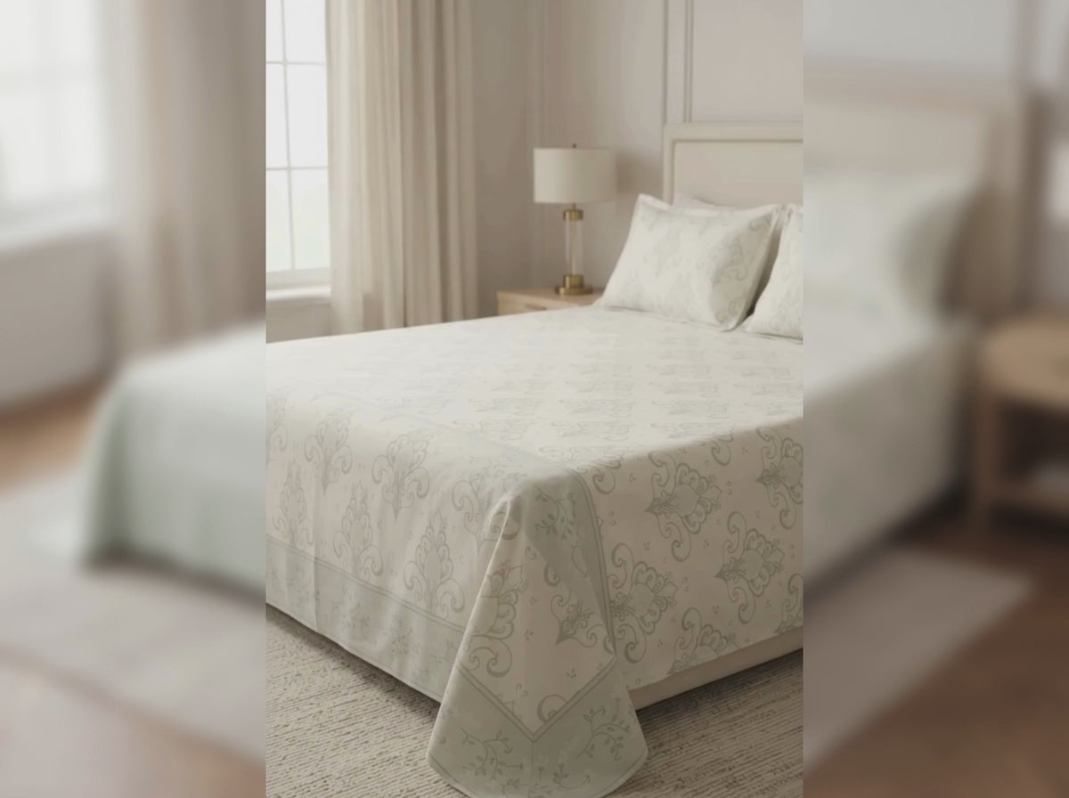 Elegant Floral King Size Bedsheet – Premium 3PC Set | 100% Cotton with 2 Pillow Covers